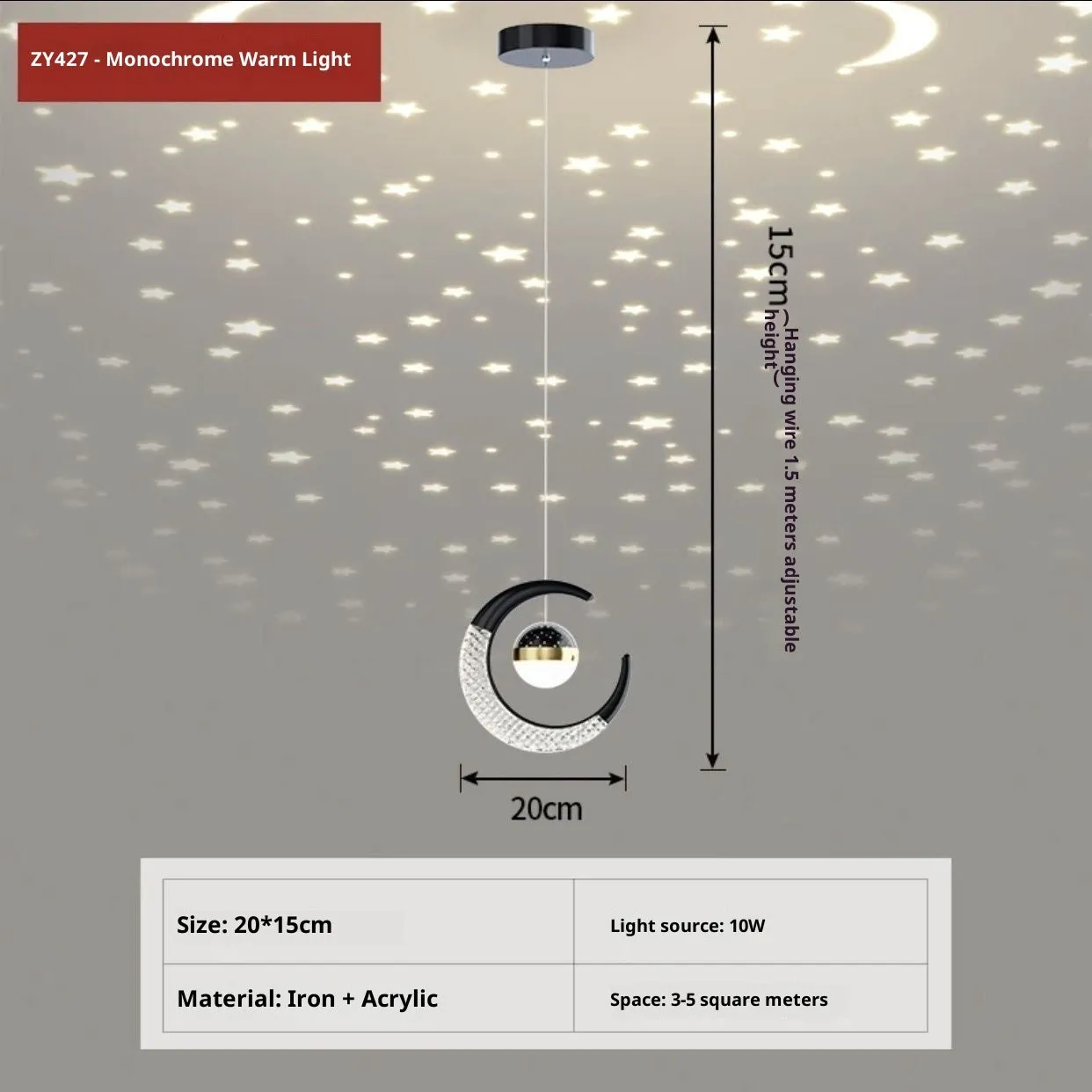 Adjustable gold finish pendant light for living room or dining room with simple modern style