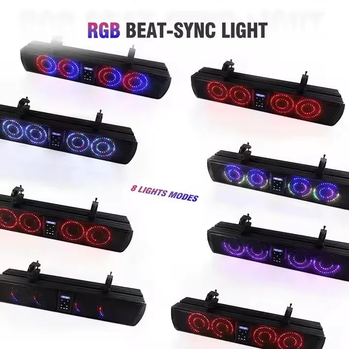 Personalized Beach Car Strip Bluetooth Audio System for golf carts and ATV vehicles showing speaker grilles and connectivity ports