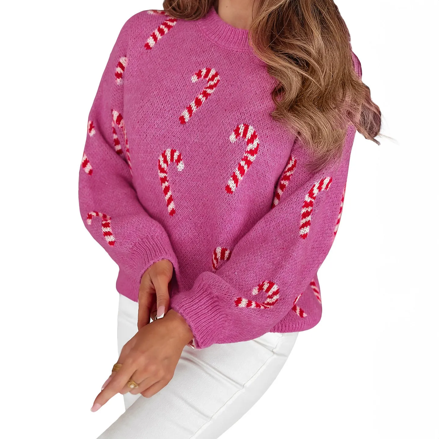 Women's casual knit long-sleeve top loose fit viscose fabric in three colours sizes S to XL