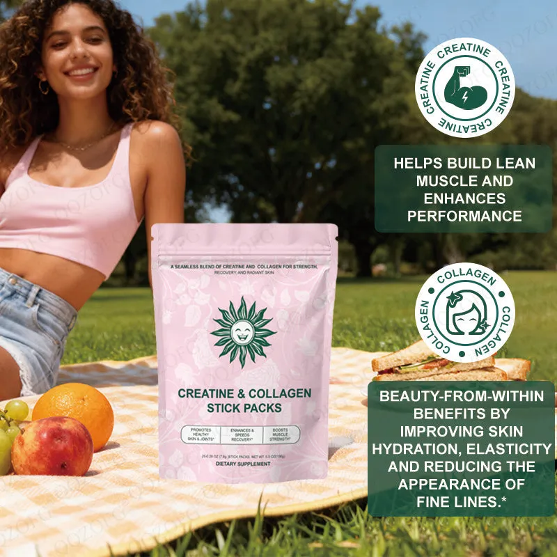 Creatine collagen stick pack 20 sticks raspberry lemon flavour natural beet juice colour sugar-free