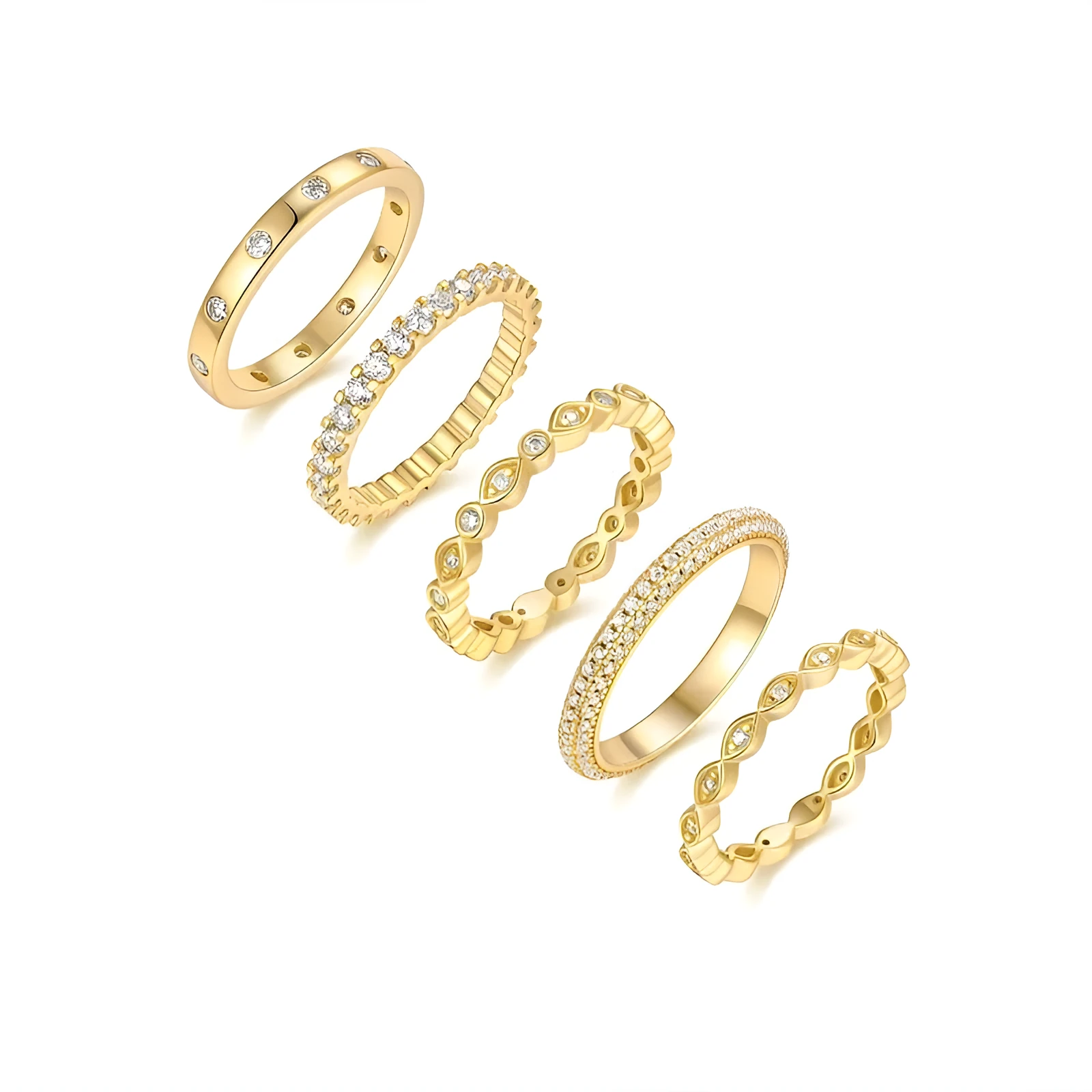 Golden Music moissanite wedding ring set gold-plated S925 silver gift box GRA certificate sizes 5-9