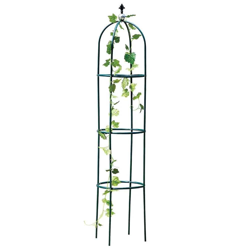 Dark green wrought iron plant climbing lattice stand for indoor floor use