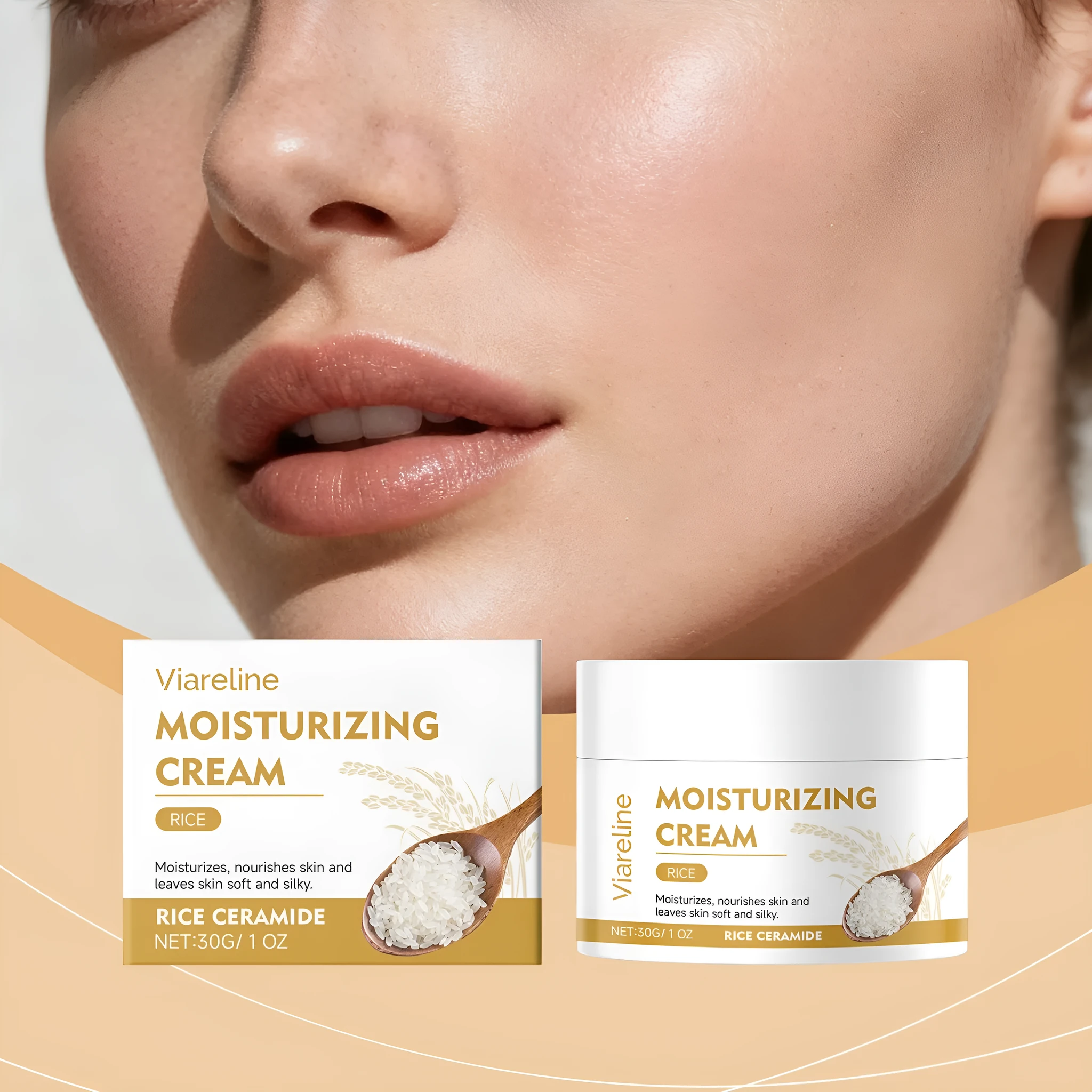 Rice bran moisturising cream in a 30g compact jar for daily face hydration