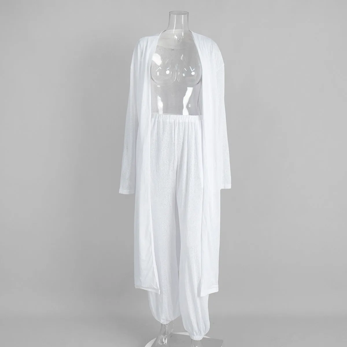 Women's shawl harem pants pyjama set in viscose blend, long sleeve top and pants, available in yellow, white, black