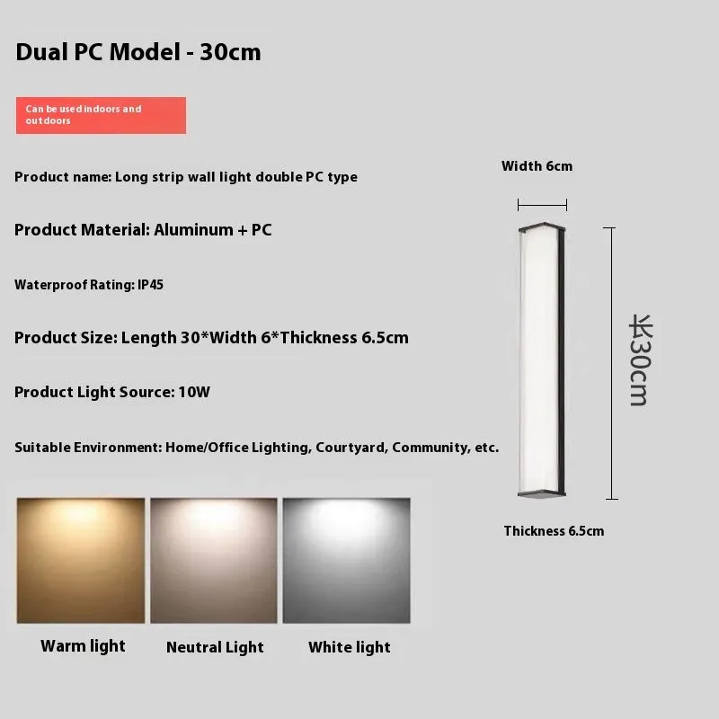 Modern outdoor wall lamp for villa hotel courtyard entrance lighting in multiple sizes.
