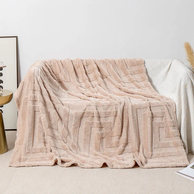 Coral fleece flannel blanket with plant flowers pattern in multiple sizes and colours