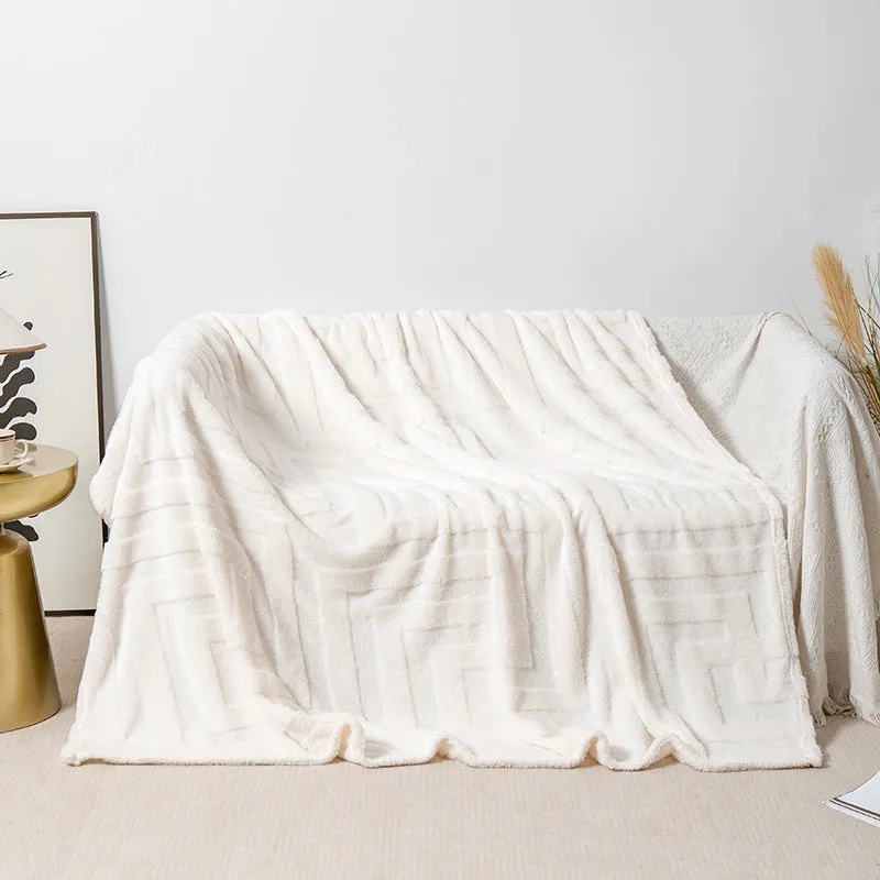 Coral fleece flannel blanket with plant flowers pattern in multiple sizes and colours