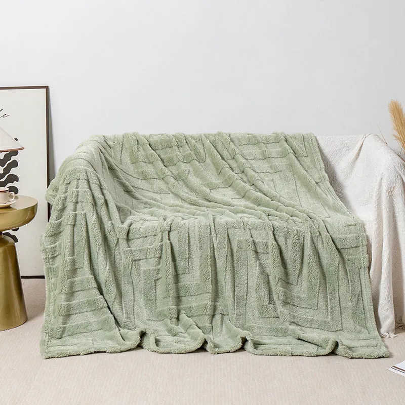 Coral fleece flannel blanket with plant flowers pattern in multiple sizes and colours