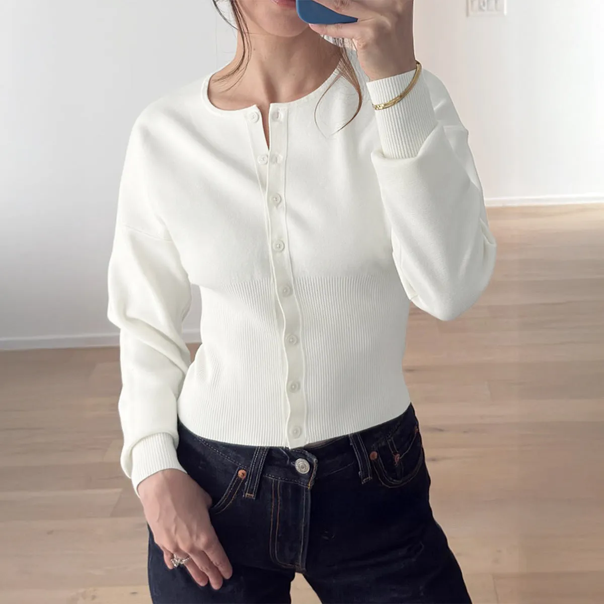 European American casual solid colour long-sleeved viscose shirt in black, front view