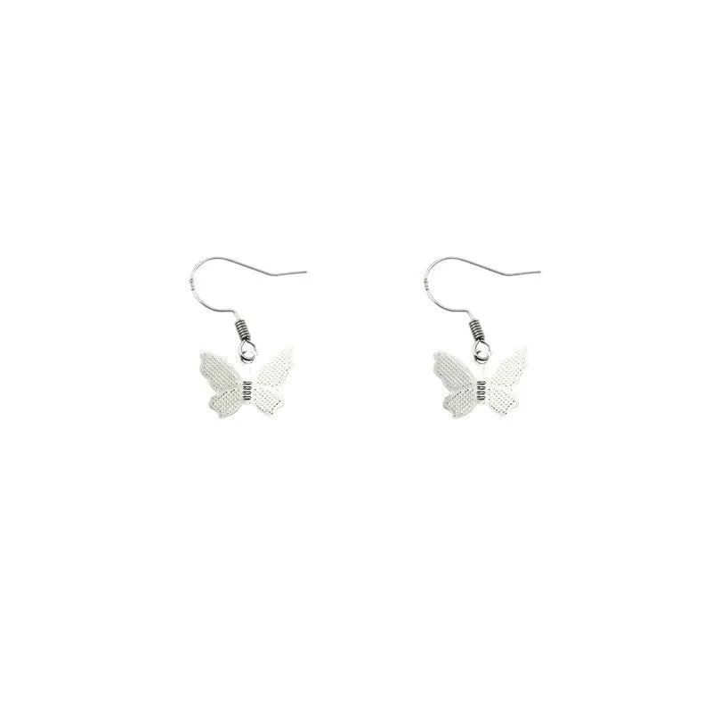 Women's alloy butterfly earrings with electroplating finish, butterfly motif, fashion OL style, butterfly earrings colour