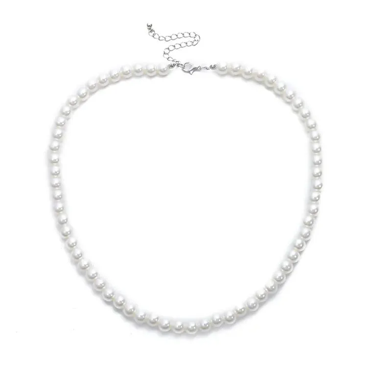 White round alloy pendant necklace for women on a plain background