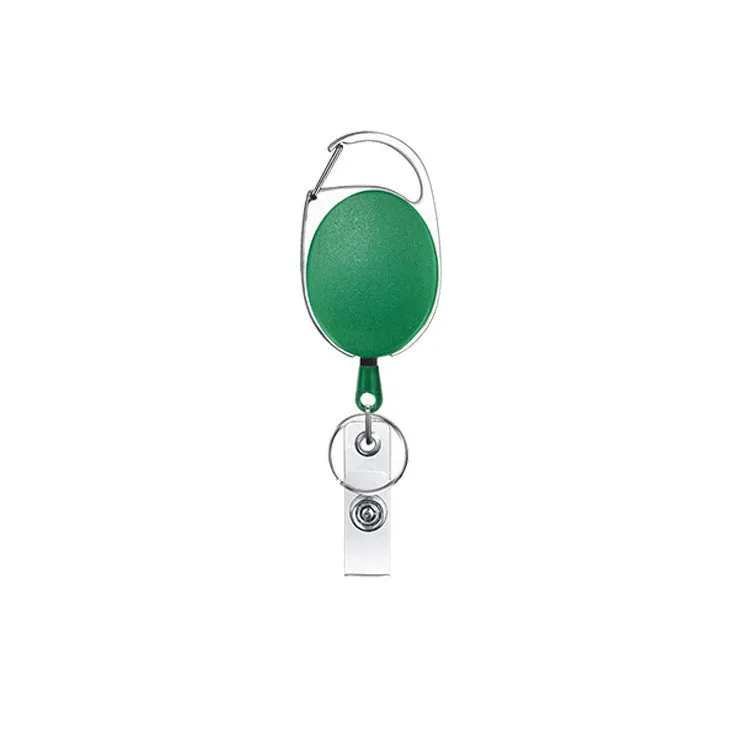 Retractable keychain with easy-pull tag in zinc alloy and ABS, compact 4cm design, available in multiple colours