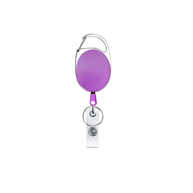 Retractable keychain with easy-pull tag in zinc alloy and ABS, compact 4cm design, available in multiple colours