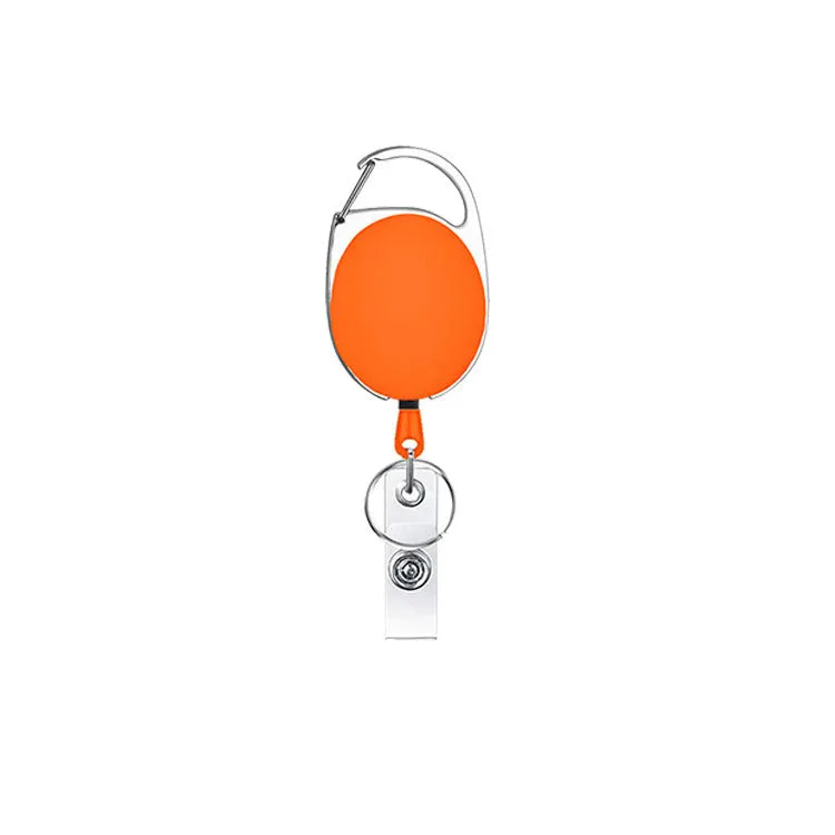 Retractable keychain with easy-pull tag in zinc alloy and ABS, compact 4cm design, available in multiple colours