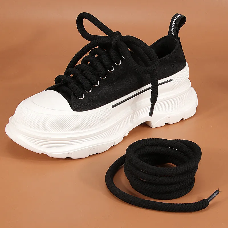 Round woven shoelaces in black, white and beige colours showing 10mm diameter and length variations