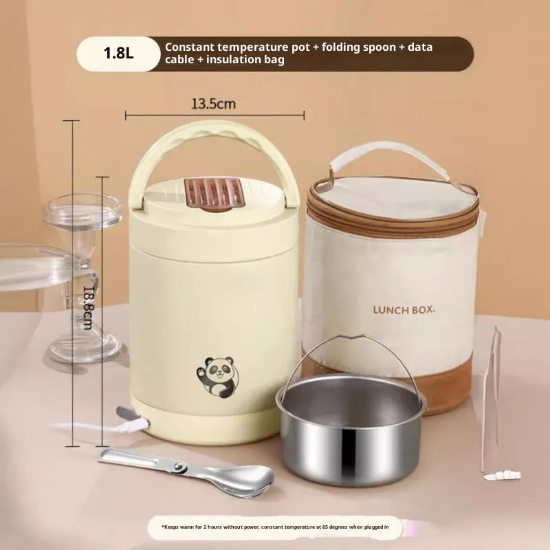 Stainless steel electric heated lunch box with Nordic style design in 1.8L capacity