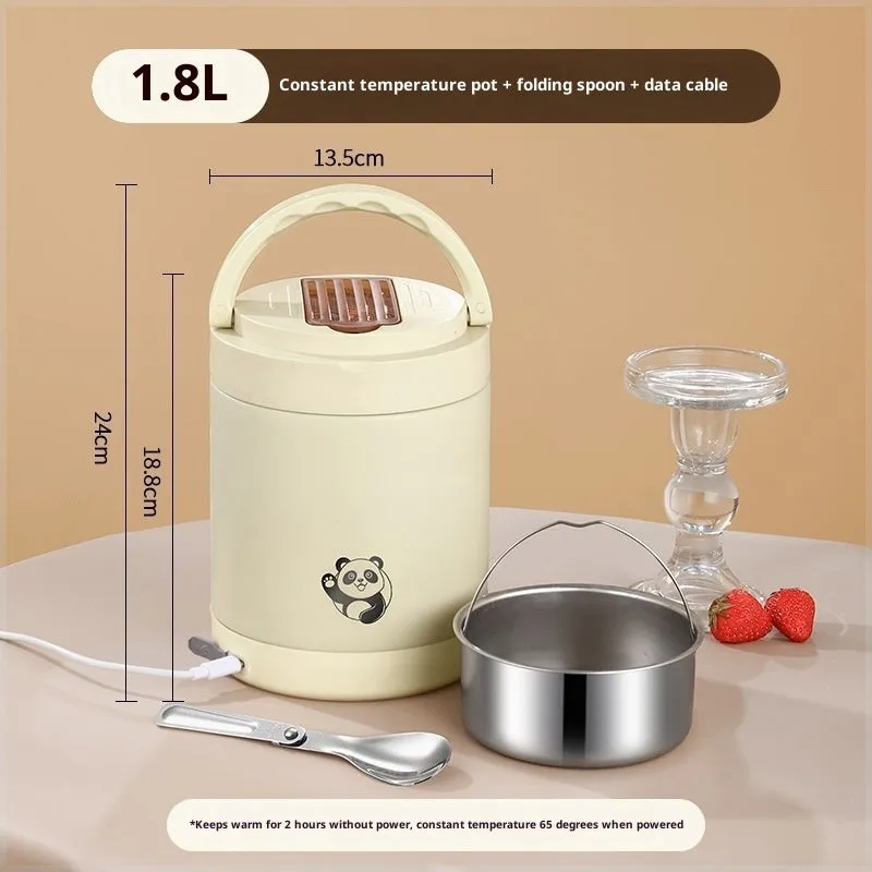 Stainless steel electric heated lunch box with Nordic style design in 1.8L capacity