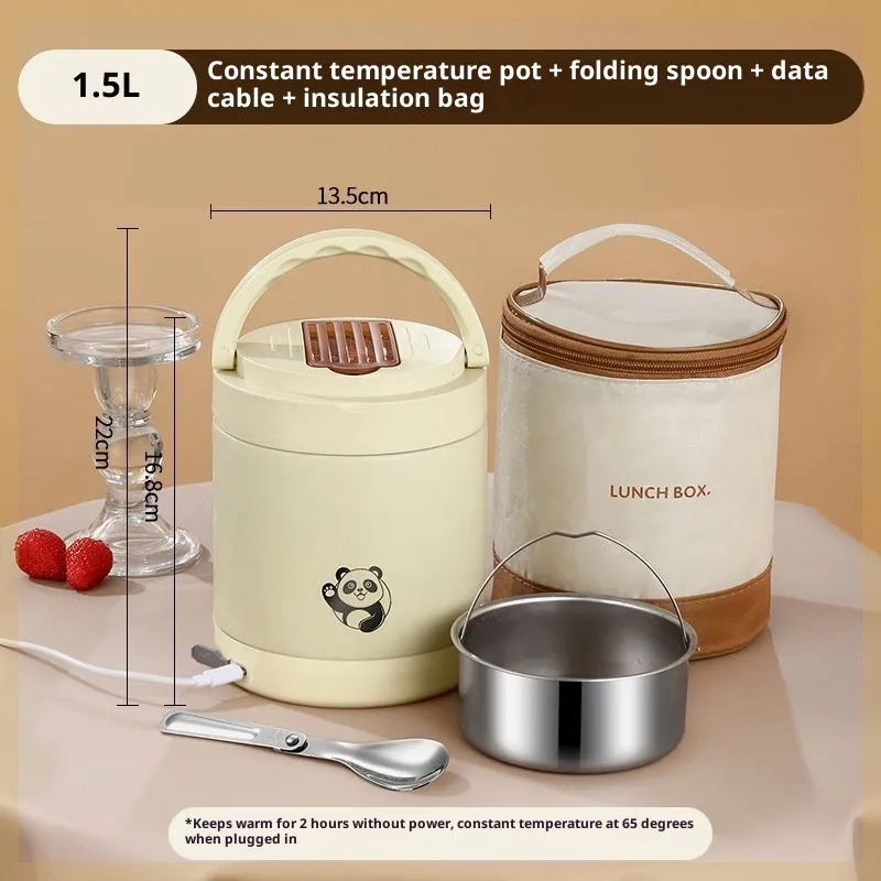 Stainless steel electric heated lunch box with Nordic style design in 1.8L capacity