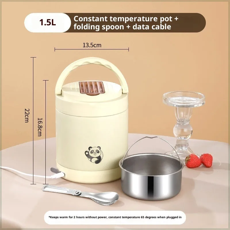 Stainless steel electric heated lunch box with Nordic style design in 1.8L capacity