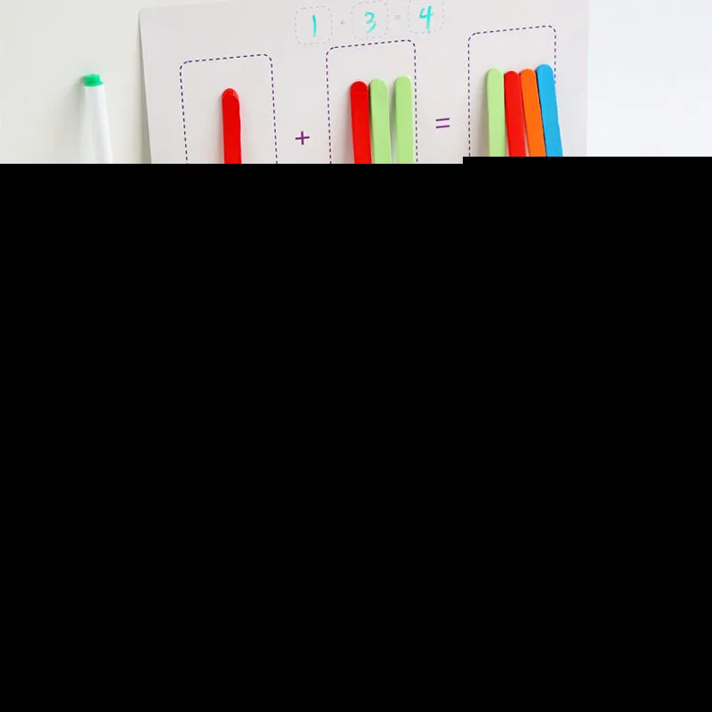 Children's wooden counting sticks math toy in colour box with colourful arithmetic rods