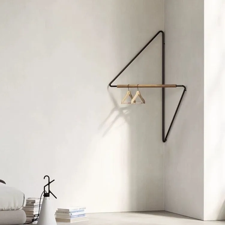 Minimalist carbon steel corner clothes hanger wall mounted storage hook small 50x40cm