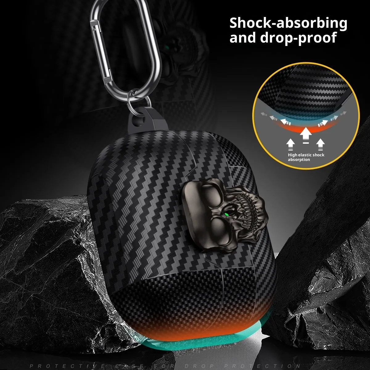 Carbon fibre Bluetooth earphone case with lock buckle for Samsung Buds3 to Buds3pro in black, bronze, gray, gold