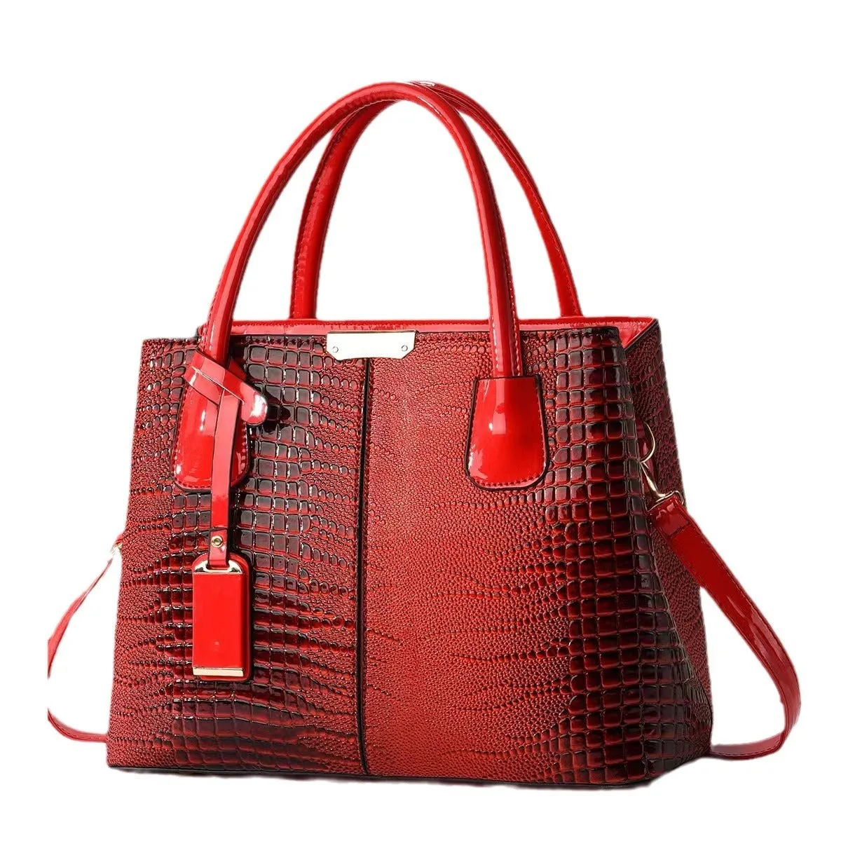 Women's large-capacity soft PU leather handbag in horizontal square shape, available in multiple colours, lightweight 540g