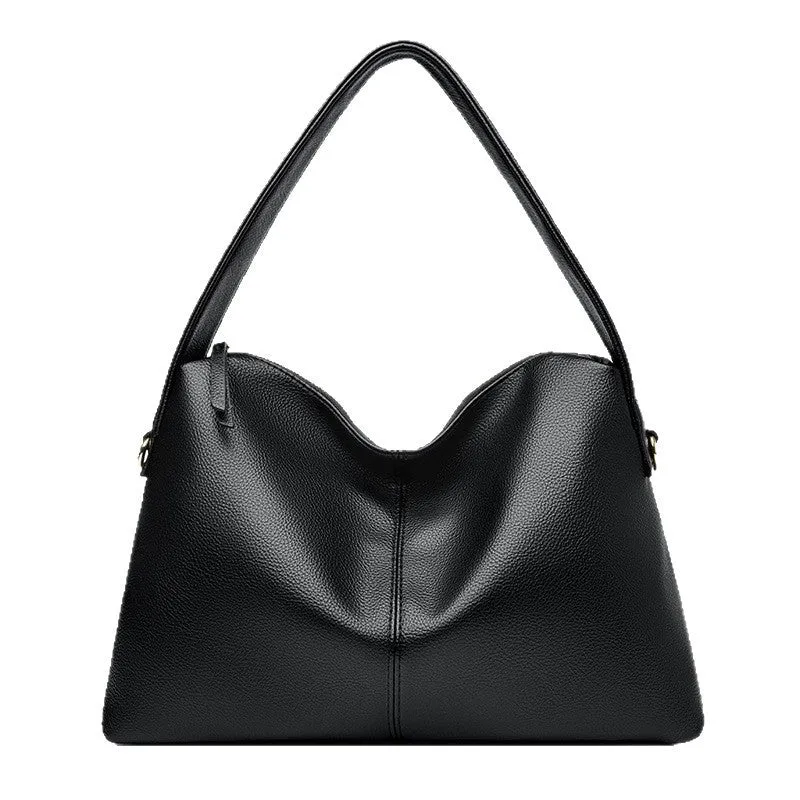 Simple women's crossbody bag in soft PU with stitching detail, available in five colours, size 37x14x23cm