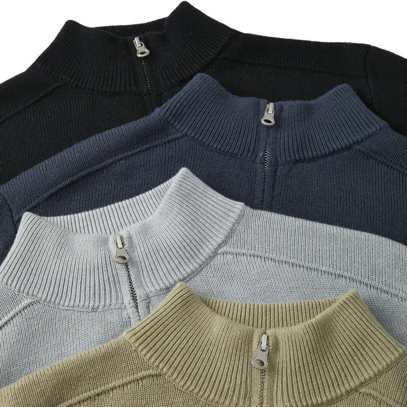 Men's slim fit wool pullover sweater in six colour options with long sleeves