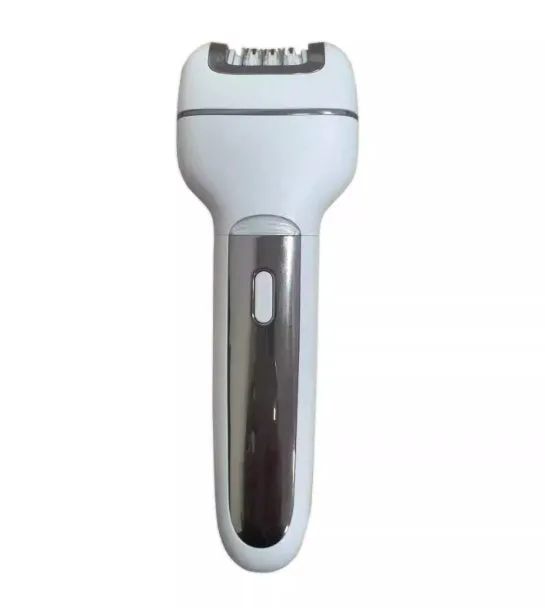 Women's electric 3-in-1 hair removal set in gold with USB cable and stainless steel blade head
