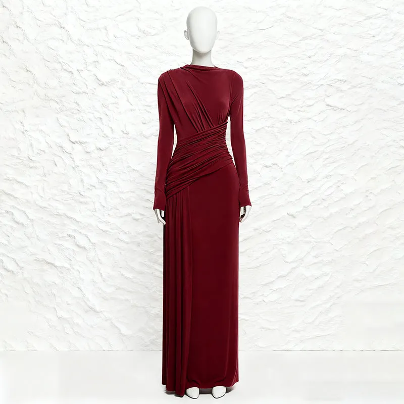 Women's solid colour polyester pencil dress in brown, black, pink, red, green colours, sizes S to XL
