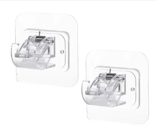 Acrylic no-drill adhesive hook in modern minimalist single-hook design, black finish