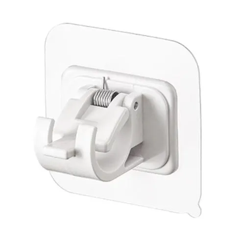 Acrylic no-drill adhesive hook in modern minimalist single-hook design, black finish