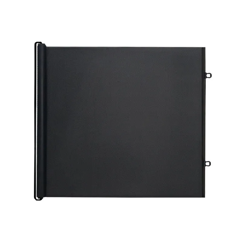Automatic telescopic pet fence barrier in black for doorway, size Large 130x78cm
