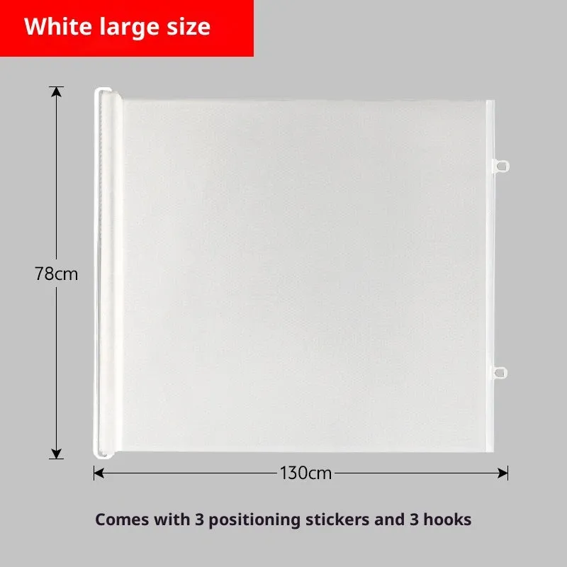 Automatic telescopic pet fence barrier in black for doorway, size Large 130x78cm