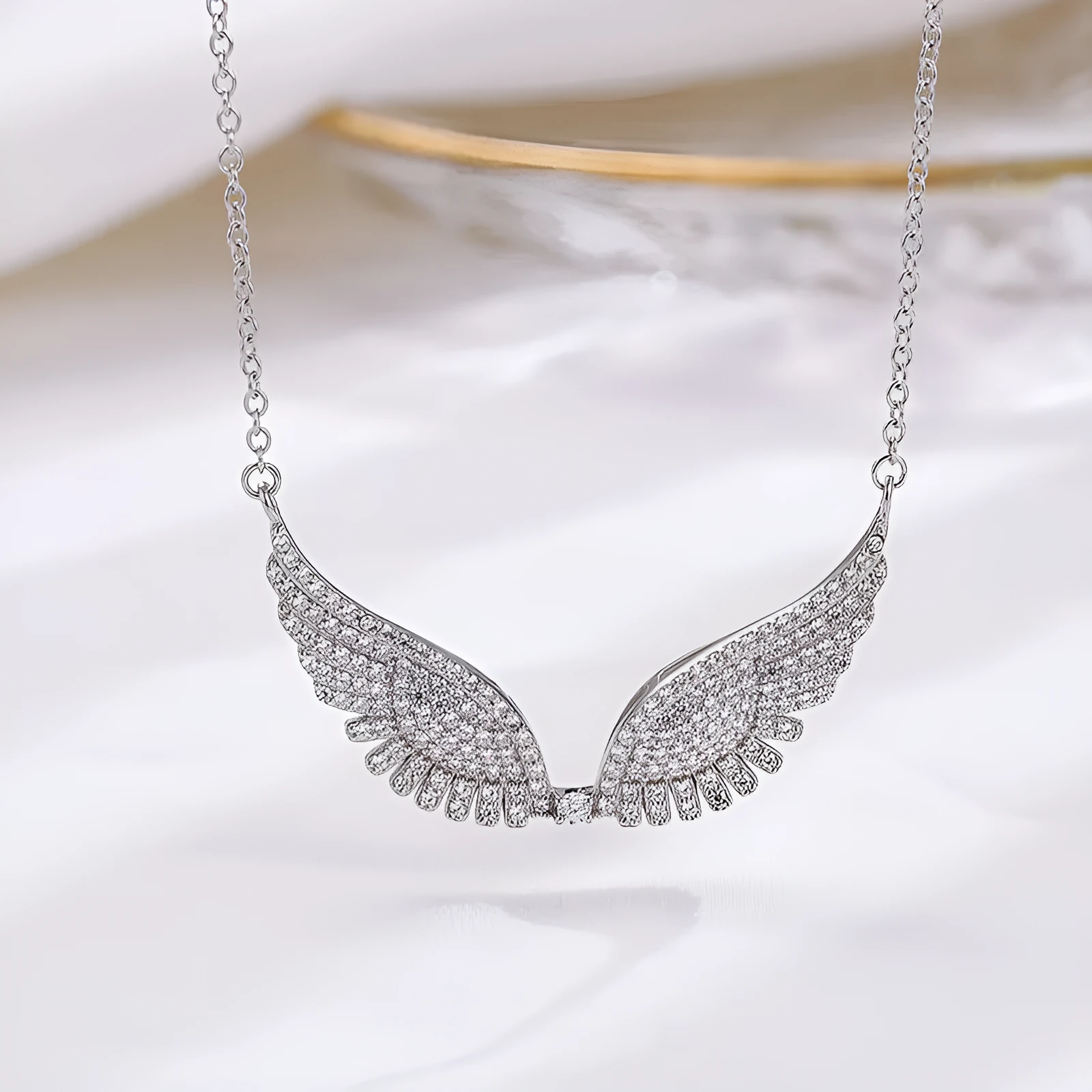 Silver gray 925 silver pendant necklace collarbone chain with creative pendant design for women