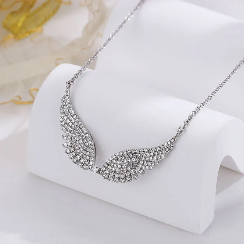 Silver gray 925 silver pendant necklace collarbone chain with creative pendant design for women