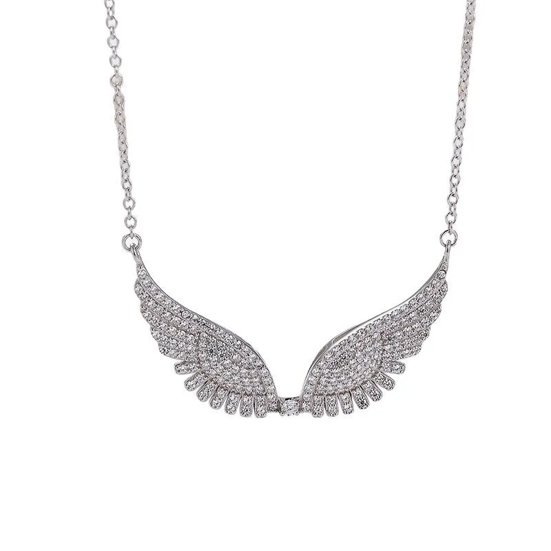 Silver gray 925 silver pendant necklace collarbone chain with creative pendant design for women