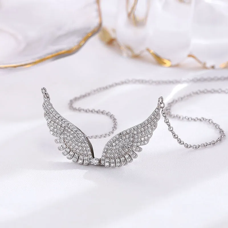 Silver gray 925 silver pendant necklace collarbone chain with creative pendant design for women