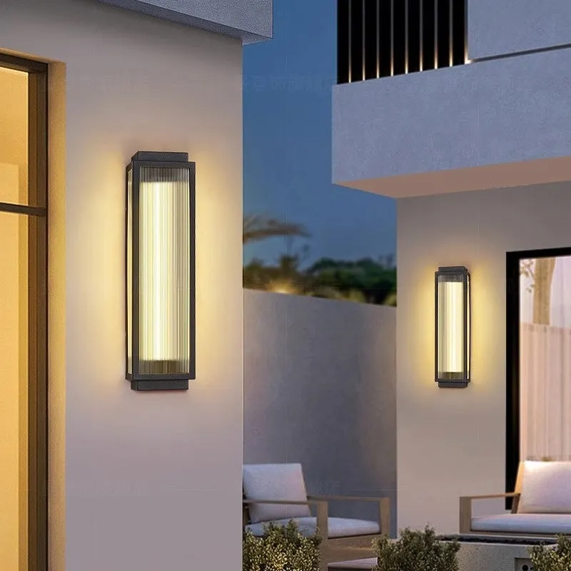 Waterproof stainless steel outdoor wall lamp for courtyard and garden lighting installation