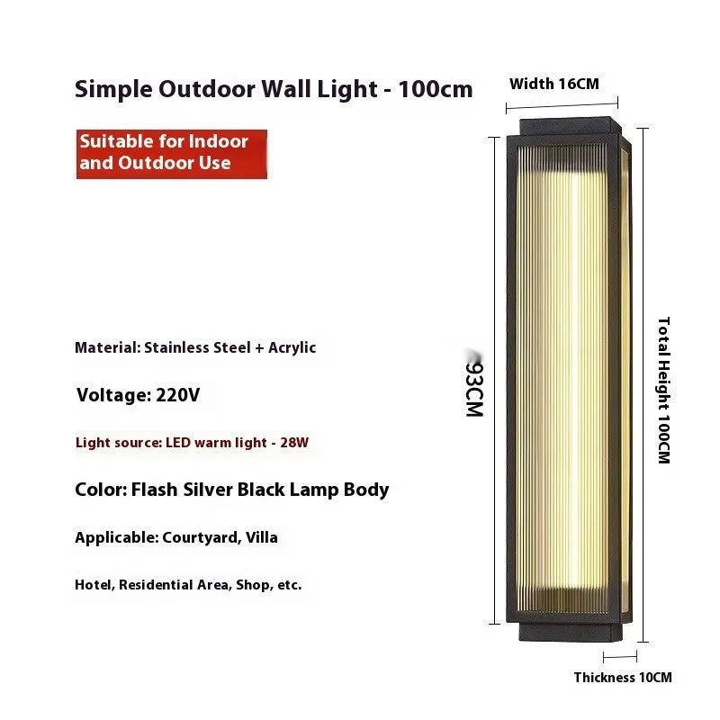 Waterproof stainless steel outdoor wall lamp for courtyard and garden lighting installation