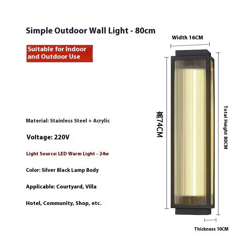 Waterproof stainless steel outdoor wall lamp for courtyard and garden lighting installation