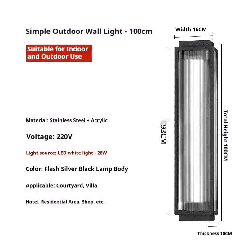 Waterproof stainless steel outdoor wall lamp for courtyard and garden lighting installation