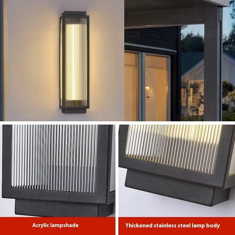 Waterproof stainless steel outdoor wall lamp for courtyard and garden lighting installation