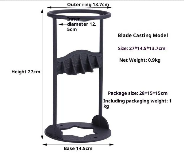 Manual wood splitting tool with high carbon steel blade, wall-mountable design, camping wood chopper in 41cm size