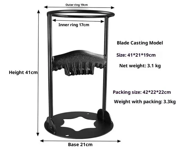 Manual wood splitting tool with high carbon steel blade, wall-mountable design, camping wood chopper in 41cm size