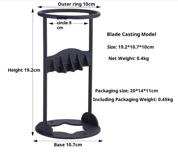 Manual wood splitting tool with high carbon steel blade, wall-mountable design, camping wood chopper in 41cm size