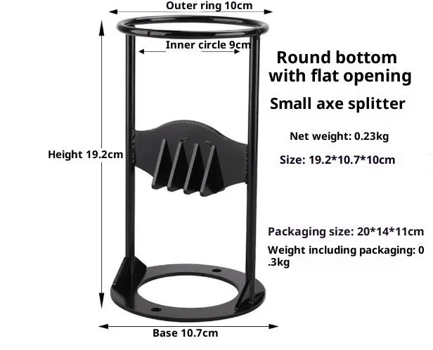 Manual wood splitting tool with high carbon steel blade, wall-mountable design, camping wood chopper in 41cm size
