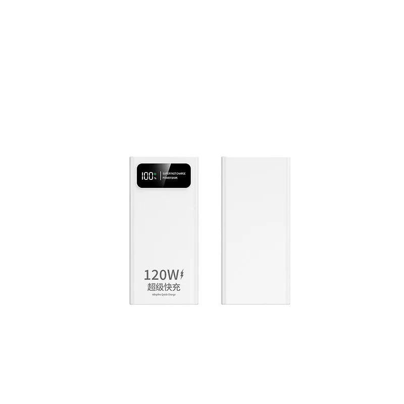 120W fast charging 50000mAh large capacity power bank with PVC shell, black colour
