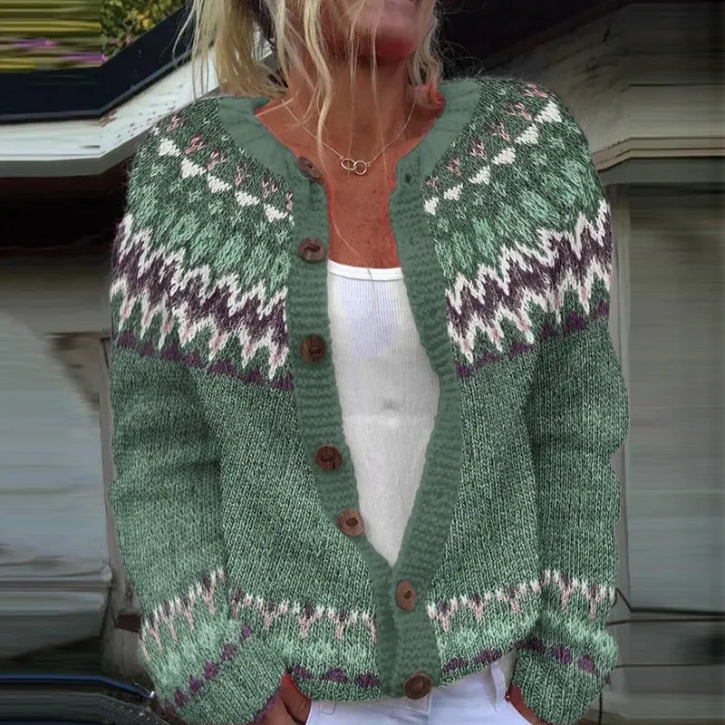 Yellow women's knitted cardigan coat with a raised 3D pattern, shown unbuttoned.